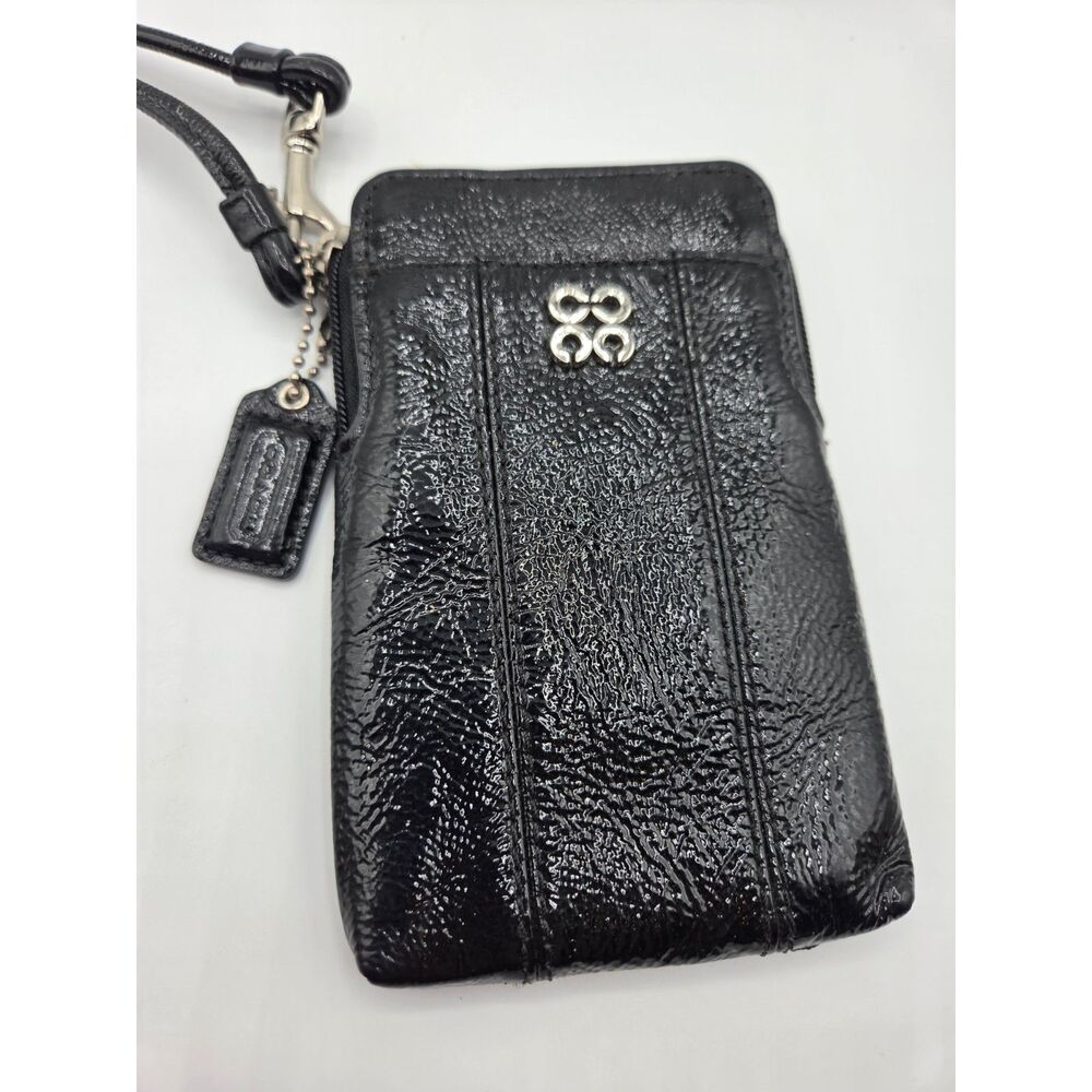 COACH Julia Black Patent Leather Wristlet